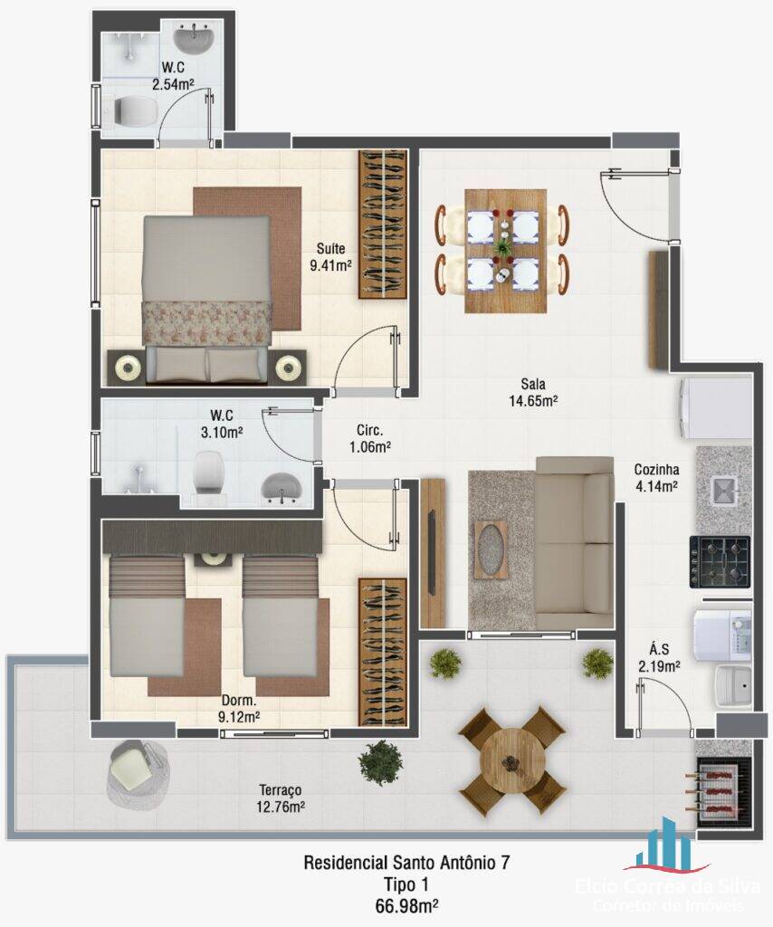 Apartamento, 2 quartos, 68 m² - Foto 2